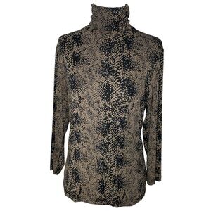 Susan Lawrence Vintage Snake Skin Turtleneck Top Size M Good Used Condition